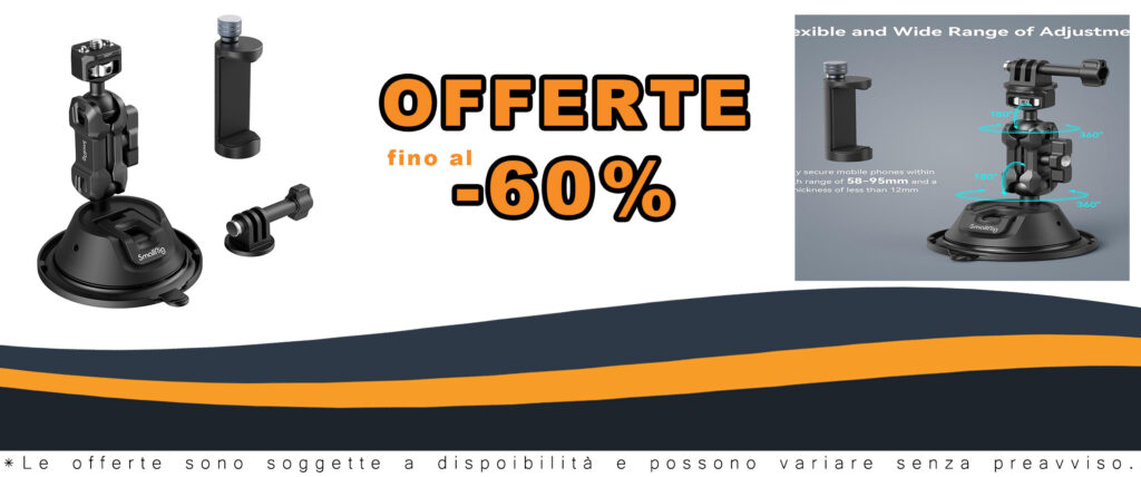 SMALLRIG Supporto a Ventosa a Doppio Strato con Rotazione a 360° e Doppia Testa a Sfera