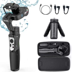 Stabilizzatore palmare Hohem iSteadyPro 3 in azione con GoPro, con design compatto e prestazioni eccellenti