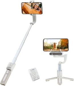 hohem iSteady Q Selfie Stick con Treppiede 4-in-1, gimbal per smartphone con rotazione a 360°, face tracking e telecomando Bluetooth  