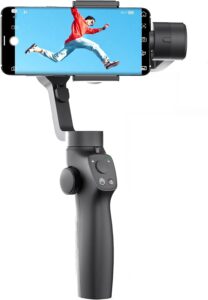 Nimbal M3 Stabilizzatore Smartphone a 3 Assi con mini treppiede e custodia, perfetto per video fluidi e stabili.