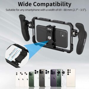 Nitze Smartphone Video Gabbia con maniglie laterali per videomaker, vlogger e YouTuber