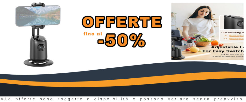 Andoer Auto Face Tracking Tripod girevole a 360° per smartphone, ideale per registrazioni video in streaming e vlog live