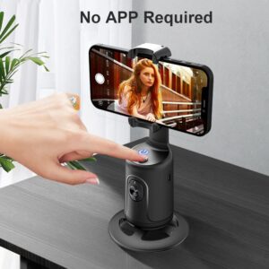 Camnoon Smart Auto Tracking Gimbal Stabilizzatore per selfie da tavolo a 360°, robot cameraman con obiettivo regolabile, base stabile e supporto per smartphone