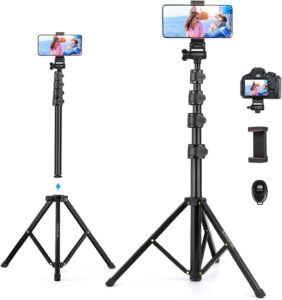 Victiv Treppiede Smartphone in Alluminio 172 cm, Selfie Stick con Telecomando e Supporto per iPhone e Android