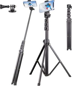 VIELKNOV 168 cm Treppiede Estensibile per smartphone e fotocamere DSLR, ideale per riprese stabili e versatili