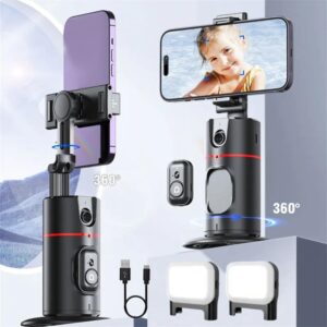 Kliplinc Stabilizzatore Gimbal con tracking automatico e luce integrata per smartphone  
