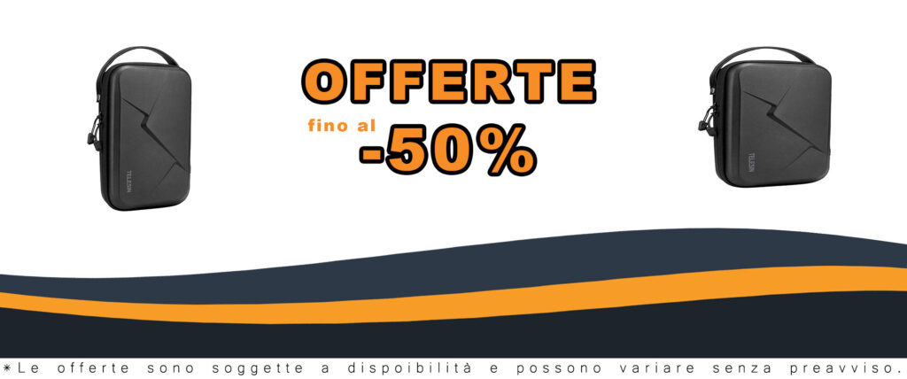 Custodia da trasporto Telesin per GoPro, Insta360 e DJI Action Cam, ideale per proteggere la tua attrezzatura durante i viaggi.
