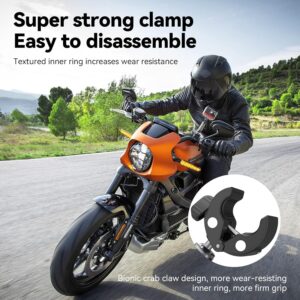 TELESIN Supporto per Moto/Bicicletta per GoPro, DJI Osmo e altri dispositivi, con testa a sfera doppia a 360° e adattatore da 1/4-20mm