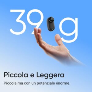 Insta360 GO 3S Nero Notte, videocamera compatta 4K con stabilizzazione, autonomia 140 minuti e impermeabilità