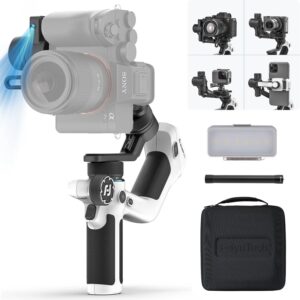 FeiyuTech SCORP Mini Gimbal per fotocamera, smartphone e action camera con AI Tracker e luce di riempimento