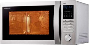 Sharp R-722STWE Forno Microonde 25L 900W in Acciaio Inossidabile, elegante e potente, ideale per la cucina quotidiana