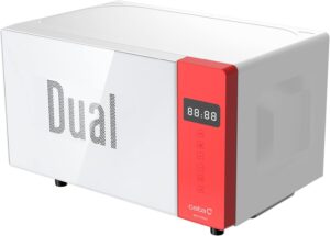 Microonde CATA MM 5120DG con grill 800 W, bianco avorio e rosso, design retrò  