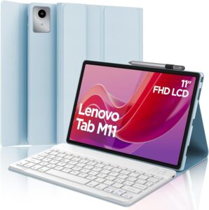 Custodia tastiera Lenovo Tab M11 11" in Blu Chiaro con funzionalità Auto Wake/Sleep e supporto Bluetooth 5.0