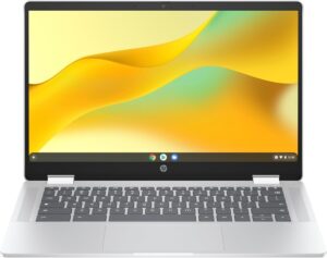 HP Chromebook x360 14b-cd0001sl con display touch da 14" FHD, processore Intel Celeron N100 e design elegante in argento