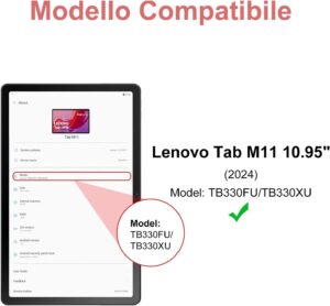 Custodia con tastiera magnetica wireless Bluetooth per Lenovo Tab M11, colore rosa, compatibile con il modello 2024