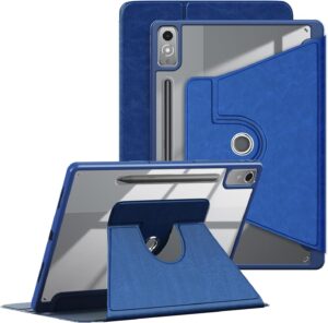 Custodia Rotante Xuanbeier per Lenovo Tab P12 TB371FC 12.7 pollici con portapenna, visualizzazione multi-angolo e funzione Auto Sonno/Sveglia  