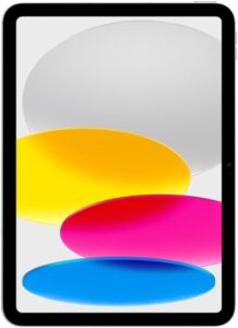 Apple 2022 iPad 10,9'' in argento, display Retina da 10,9 pollici, Wi-Fi e 64GB di memoria interna, ideale per lavoro e intrattenimento.