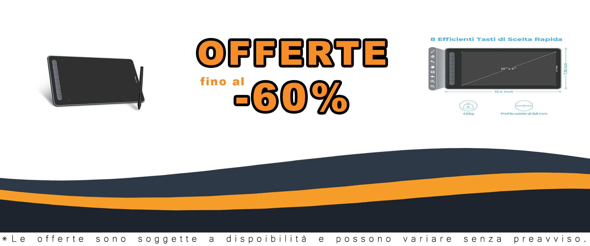 XP-PEN Deco L Tavoletta grafica 10"x 6" con X3 Elite Stylus, ideale per artisti e designer