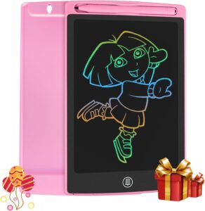 HOMESTEC Tavoletta Grafica LCD con Display Colorato 8,5 Pollici in Rosa, ideale per scrivere e disegnare facilmente, con cancellazione istantanea e risparmio di carta.