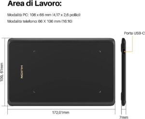 HUION H420X OSU Tavoletta Grafica con Penna Senza Batteria e Rotazione a 360°