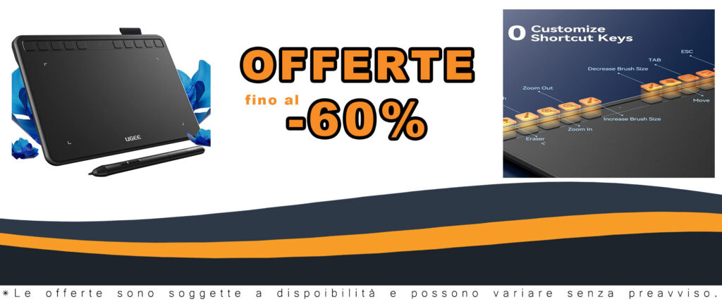 Tavoletta grafica UGEE S640 con sensibilità alla pressione 8192, supporto per Windows, Mac, Linux e Android, e funzione di inclinazione dello stilo.