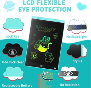 Tavoletta Grafica LCD 8,5 Pollici, blu e rossa, perfetta per bambini da 2 a 7 anni, ideale per disegnare e scrivere.
