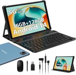 Tablet FORUSER 10 Pollici con Android 14, Tastiera e Mouse inclusi, perfetto per lavoro e intrattenimento