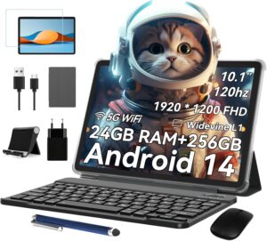 Immagine del BESTTAB Android 14 Tablet 10 Pollici con 24GB RAM e 256GB ROM  
