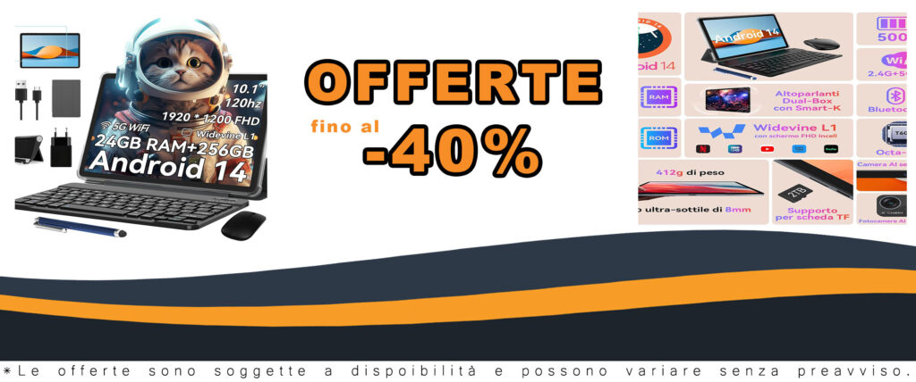 Immagine del BESTTAB Android 14 Tablet 10 Pollici con 24GB RAM e 256GB ROM