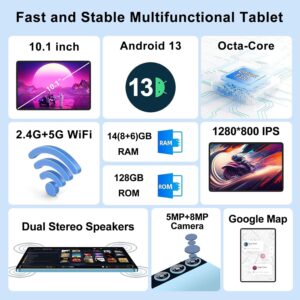 ZIOVO Tablet 10 Pollici Android 13 con tastiera e mouse inclusi, display da 10 pollici e batteria da 8000 mAh.