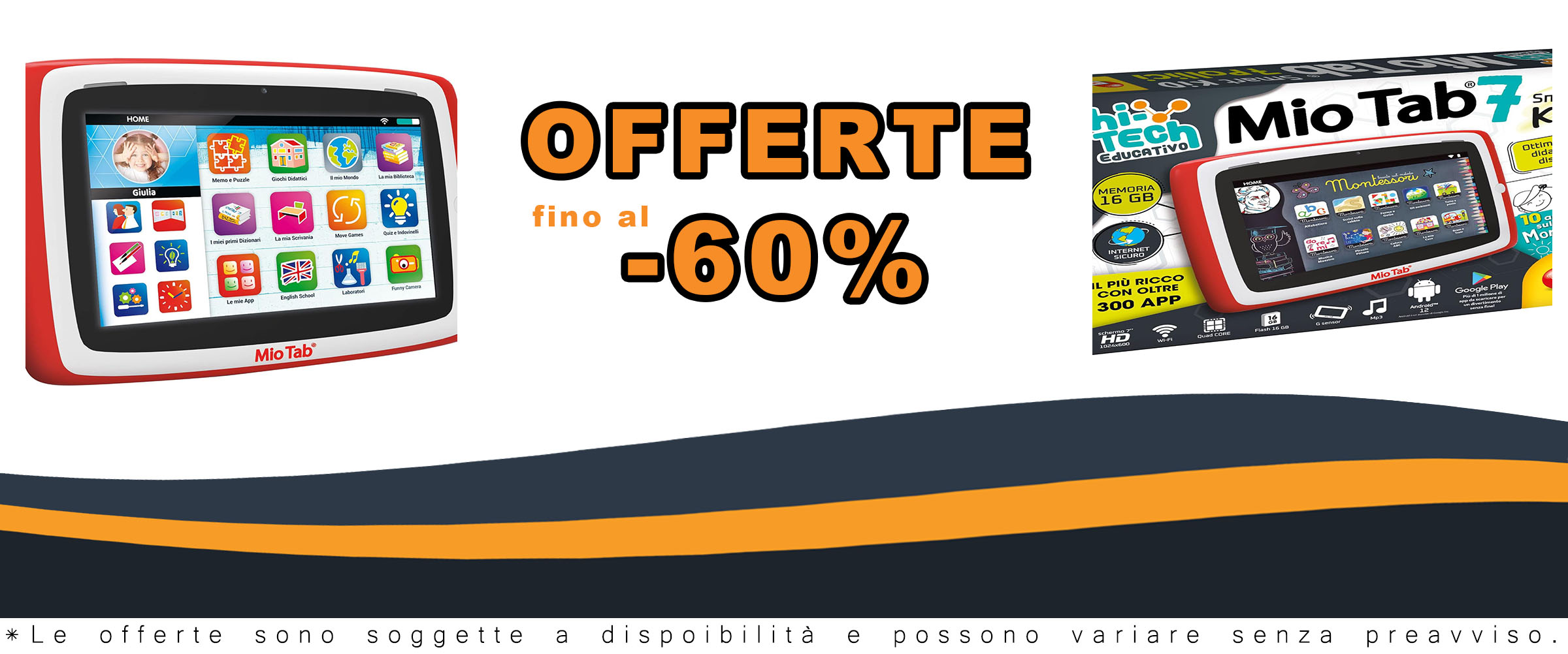 LISCIANI Mio Tab 7'' Smart Kid 2022, tablet educativo per bambini con schermo 7 pollici e design resistente, perfetto per lo sviluppo delle capacità sensoriali e coordinazione occhio-mano