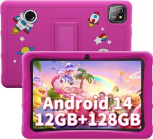 BESTTAB Tablet Bambini 10 Pollici, perfetto per i più piccoli, con display da 10 pollici, 12GB di RAM e controllo genitoriale.