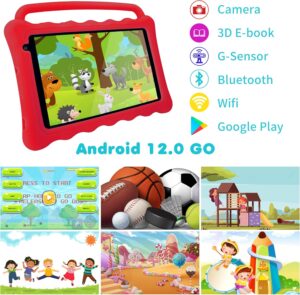Tibuta 7 Tablet per Bambini, 7 pollici, con custodia protettiva azzurra e modalità di sicurezza