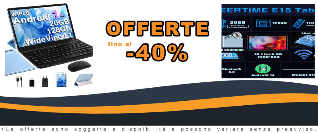 DEERTiME 2025 Tablet 10 Pollici Android 14 con 20GB di RAM e 128GB di memoria, perfetto per il lavoro e il divertimento.