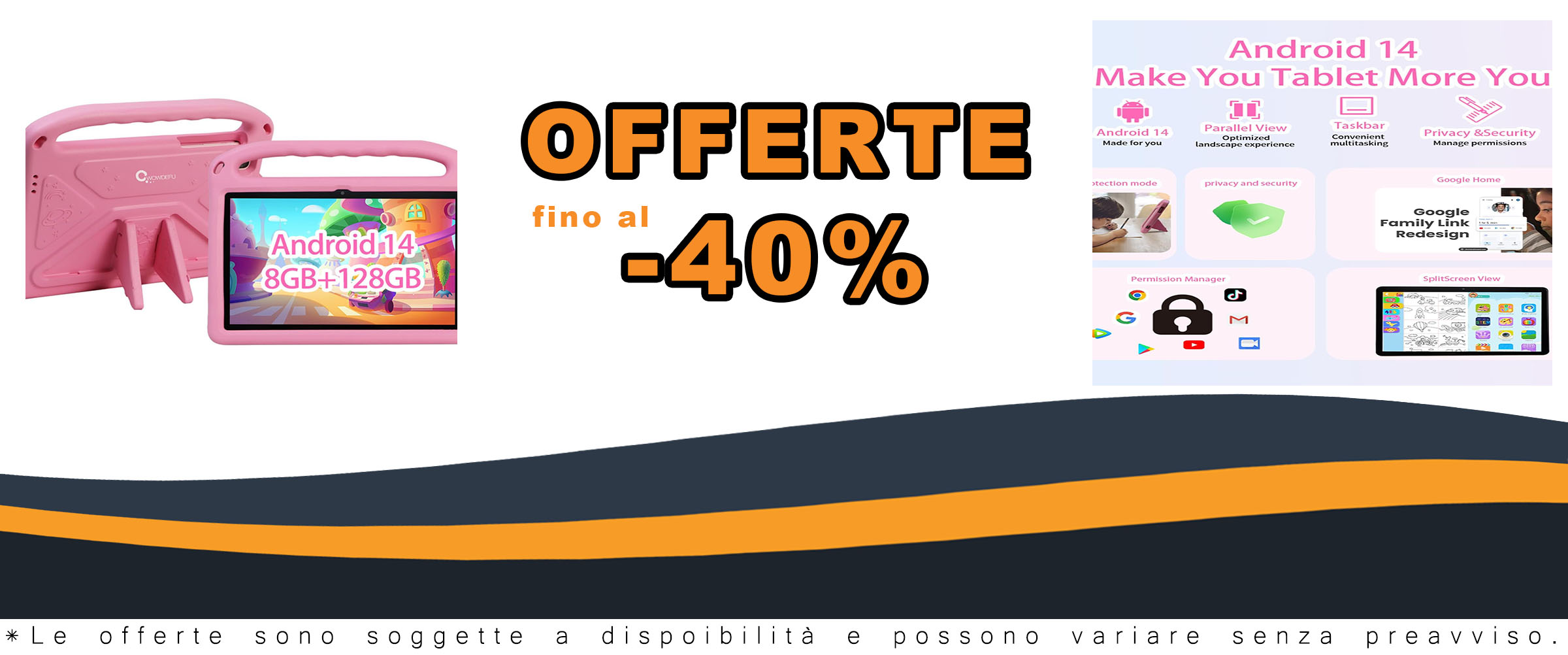Tablet Android 14 per bambini da 10 pollici con custodia EVA antiurto e controllo parentale Family Link