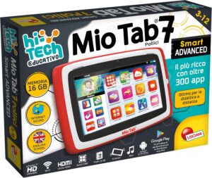 Liscianigiochi-Mio Tab 7'' Smart Advanced per bambini dai 6 ai 12 anni, con funzionalità sensoriali e coordinazione occhio-mano