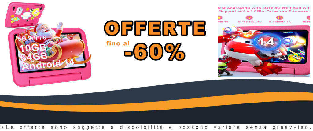 Tablet Android 14 per bambini, 7 pollici, 10GB RAM, con custodia EVA rosa, ideale per l'apprendimento e l'intrattenimento