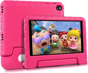 FACETEL Tablet Bambini 8 Pollici in rosa, progettato per l'apprendimento e il gioco sicuro