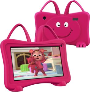 Tablet Bambini 7 Pollici con custodia protettiva, doppia fotocamera e controllo parentale