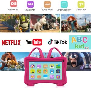 Tablet Bambini 7 Pollici con custodia protettiva, doppia fotocamera e controllo parentale