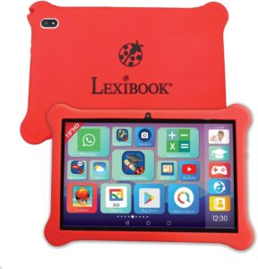 Lexibook Lexipad® 10'', tablet educazionale con Android, rosso e bianco, ideale per bambini e famiglie.