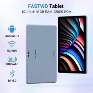 FASTWD 2024 Tablet con display da 10 pollici, 36GB di RAM, e batteria da 8000mAh, un dispositivo ideale per lavoro e svago.