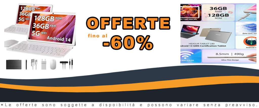 HEASUR Tablet 10 Pollici in offerta, con tastiera, penna e custodia inclusi