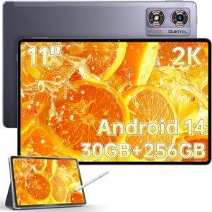 Oukitel OT8 Android 14 Tablet, 30 GB RAM, 256 GB ROM, Schermo 2K, Penna inclusa, Altoparlanti stereo, Batteria 8800mAh