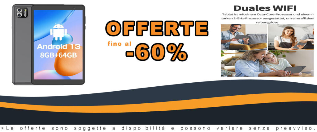 Immagine del VASOUN Tablet TAB8 con schermo IPS HD da 8 pollici, fotocamera e design moderno