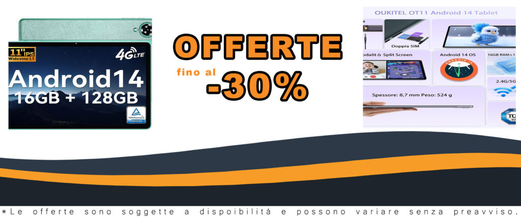 OUKITEL OT11 Tablet 11 Pollici con display Full HD, 16 GB di RAM e batteria da 8000 mAh