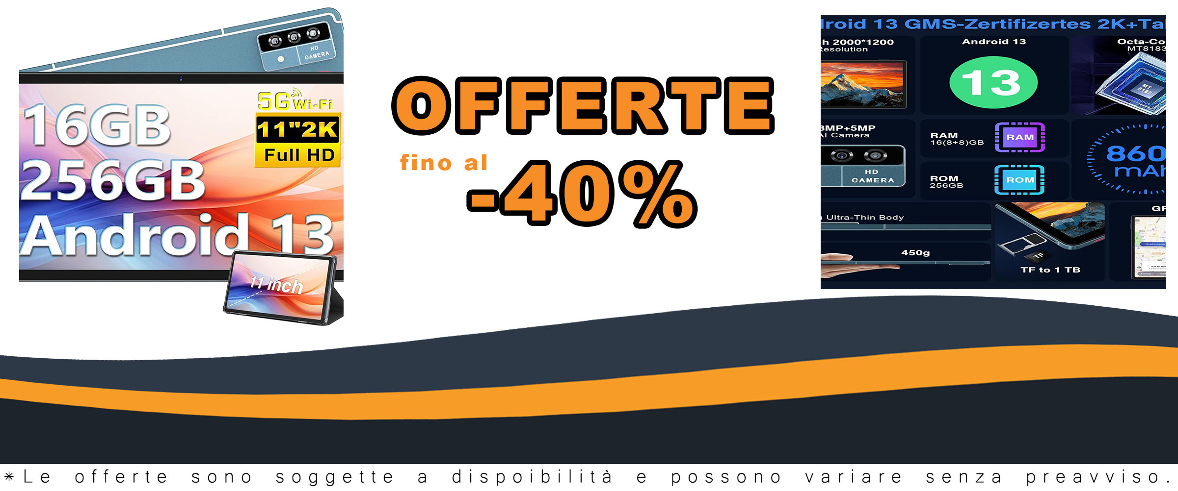 Oangcc 2024 Newest Tablet 11 Pollici, con schermo 2K FHD e potente batteria da 8600mAh, perfetto per ogni esigenza