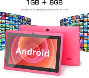 TopLuck Tablet 7 Pollici Android in azzurro, con doppia fotocamera, WiFi e Bluetooth