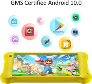 Wainyok Tablet Bambini con display IPS da 7 pollici, progettato per i più piccoli, con controllo parentale e custodia a prova di urti.