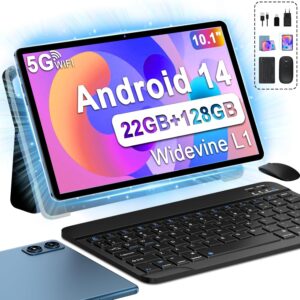 fezawio F10 Tablet 10 Pollici con Tastiera, Mouse e Fondina, in Blu